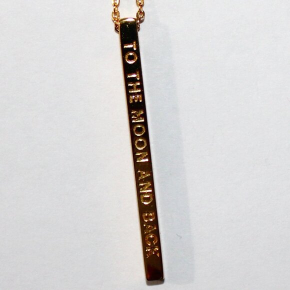 Sterling Silver Gold Tone To The Moon And Back Necklace - Picture 1 of 7